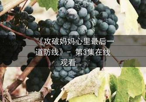 《攻破妈妈心里最后一道防线》- 第3集在线观看 - 当亲情与秘密激烈碰撞