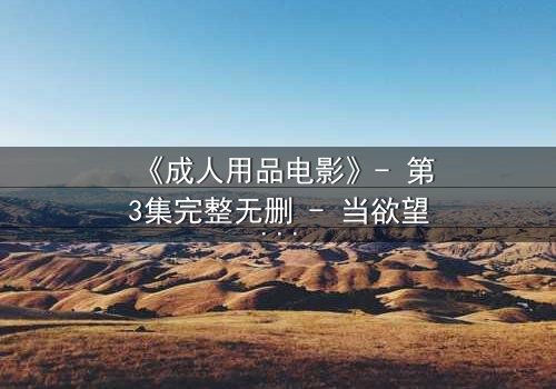 《成人用品电影》- 第3集完整无删 - 当欲望成为枷锁,谁能挣脱?