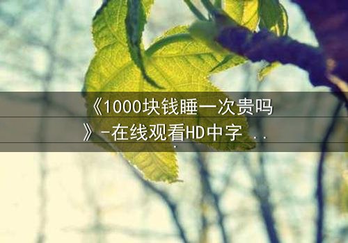 《1000块钱睡一次贵吗》-在线观看HD中字 - 免费1080P超清完整无删