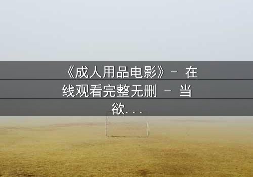 《成人用品电影》- 在线观看完整无删 - 当欲望撕开道德的伪装