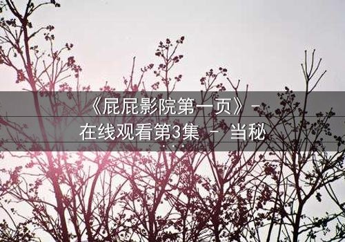 《屁屁影院第一页》- 在线观看第3集 - 当秘密屏幕亮起,谁在背后操控一切?