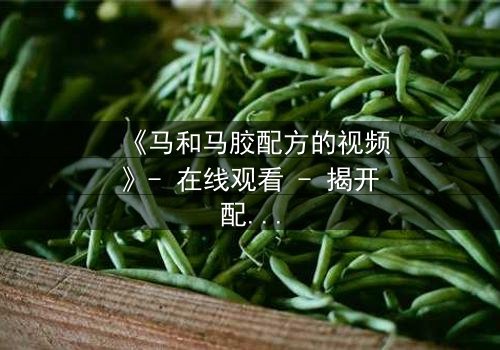 《马和马胶配方的视频》- 在线观看 - 揭开配方背后的惊天秘密
