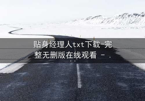 贴身经理人txt下载-完整无删版在线观看 - 当权力与欲望交织,谁能全身而退?