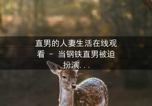 直男的人妻生活在线观看 - 当钢铁直男被迫扮演完美妻子,他的世界彻底崩塌!