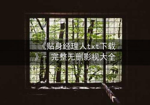 《贴身经理人txt下载》- 完整无删影视大全 - 揭开职场与情感的终极博弈
