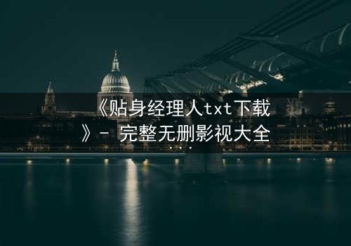 《贴身经理人txt下载》- 完整无删影视大全 - 揭开职场与情感的隐秘博弈