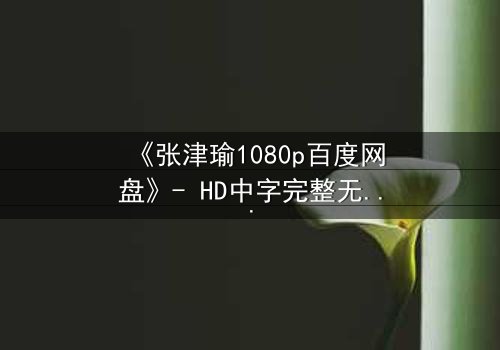 《张津瑜1080p百度网盘》- HD中字完整无删在线观看 - 揭开隐藏的真相与情感纠葛