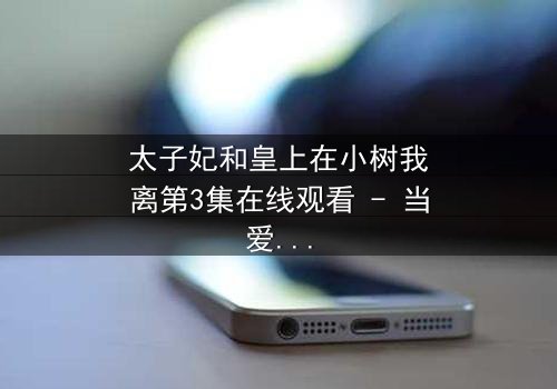 太子妃和皇上在小树我离第3集在线观看 - 当爱情与权力在小树林中激烈碰撞