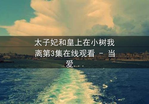 太子妃和皇上在小树我离第3集在线观看 - 当爱恨交织,命运何去何从?