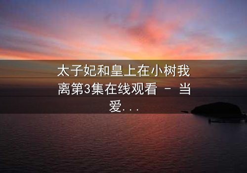 太子妃和皇上在小树我离第3集在线观看 - 当爱恨交织,真相浮出水面