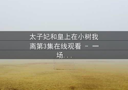 太子妃和皇上在小树我离第3集在线观看 - 一场宫廷禁忌之恋的终极考验