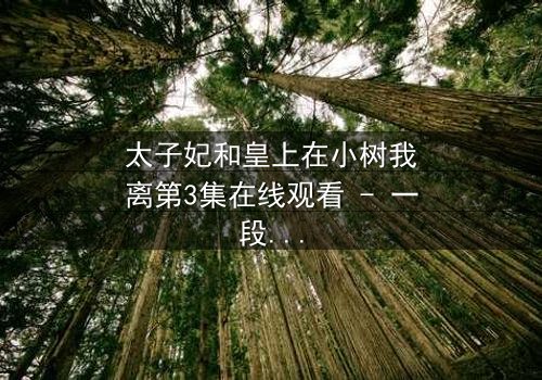 太子妃和皇上在小树我离第3集在线观看 - 一段禁忌之恋的终极抉择