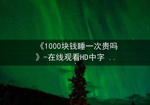 《1000块钱睡一次贵吗》-在线观看HD中字 - 免费1080P超清完整无删