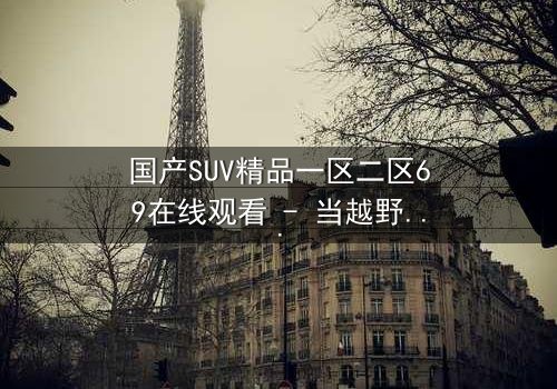 国产SUV精品一区二区69在线观看 - 当越野激情遇上家族恩怨,谁将主宰命运?