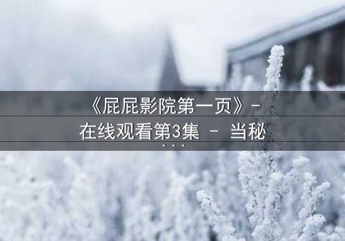 《屁屁影院第一页》- 在线观看第3集 - 当秘密屏幕亮起,谁在背后操控一切?